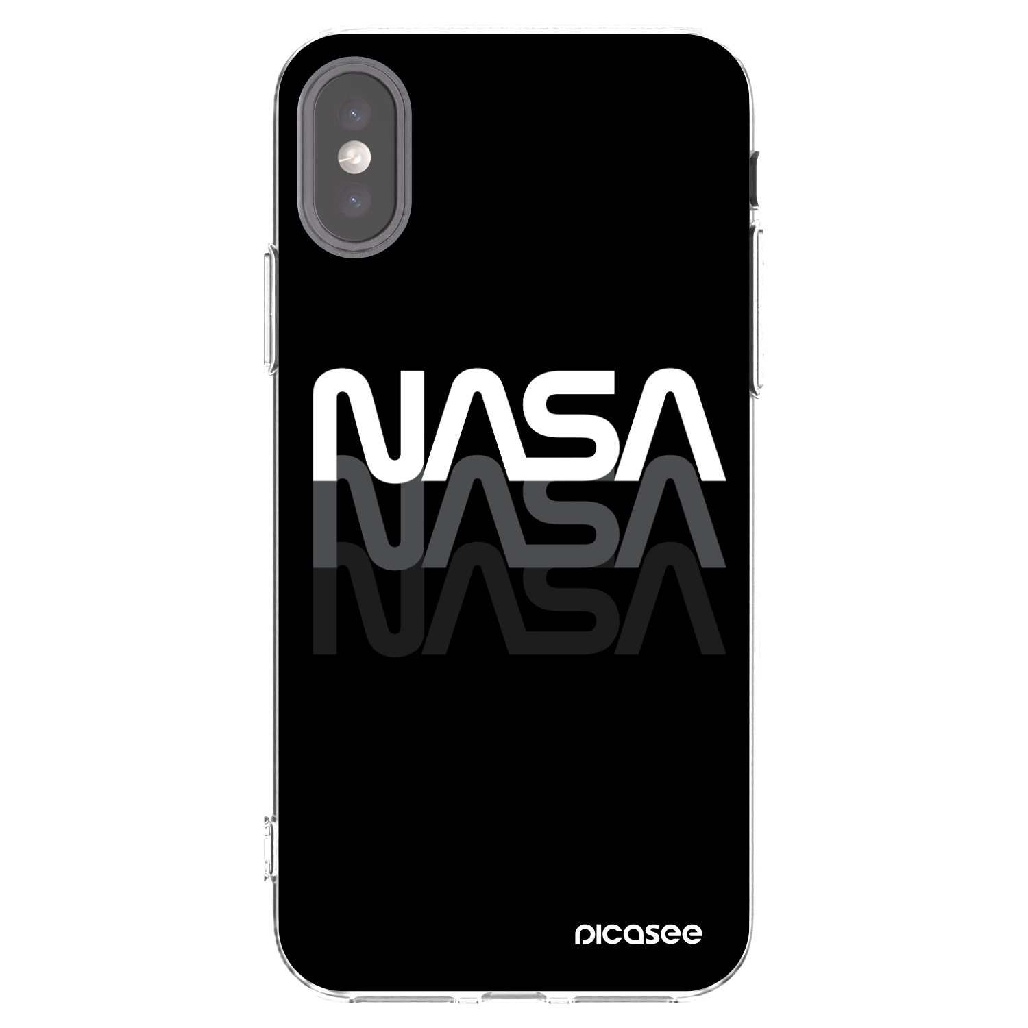 Picasee husă transparentă din silicon pentru Apple iPhone X/XS - NASA Triple