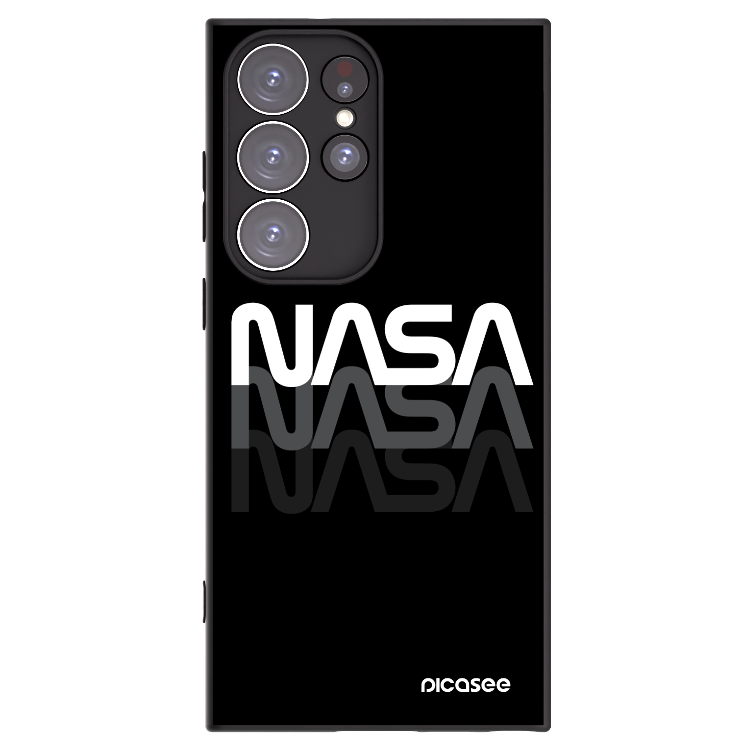 Picasee husă neagră din silicon pentru Samsung Galaxy S23 Ultra 5G - NASA Triple