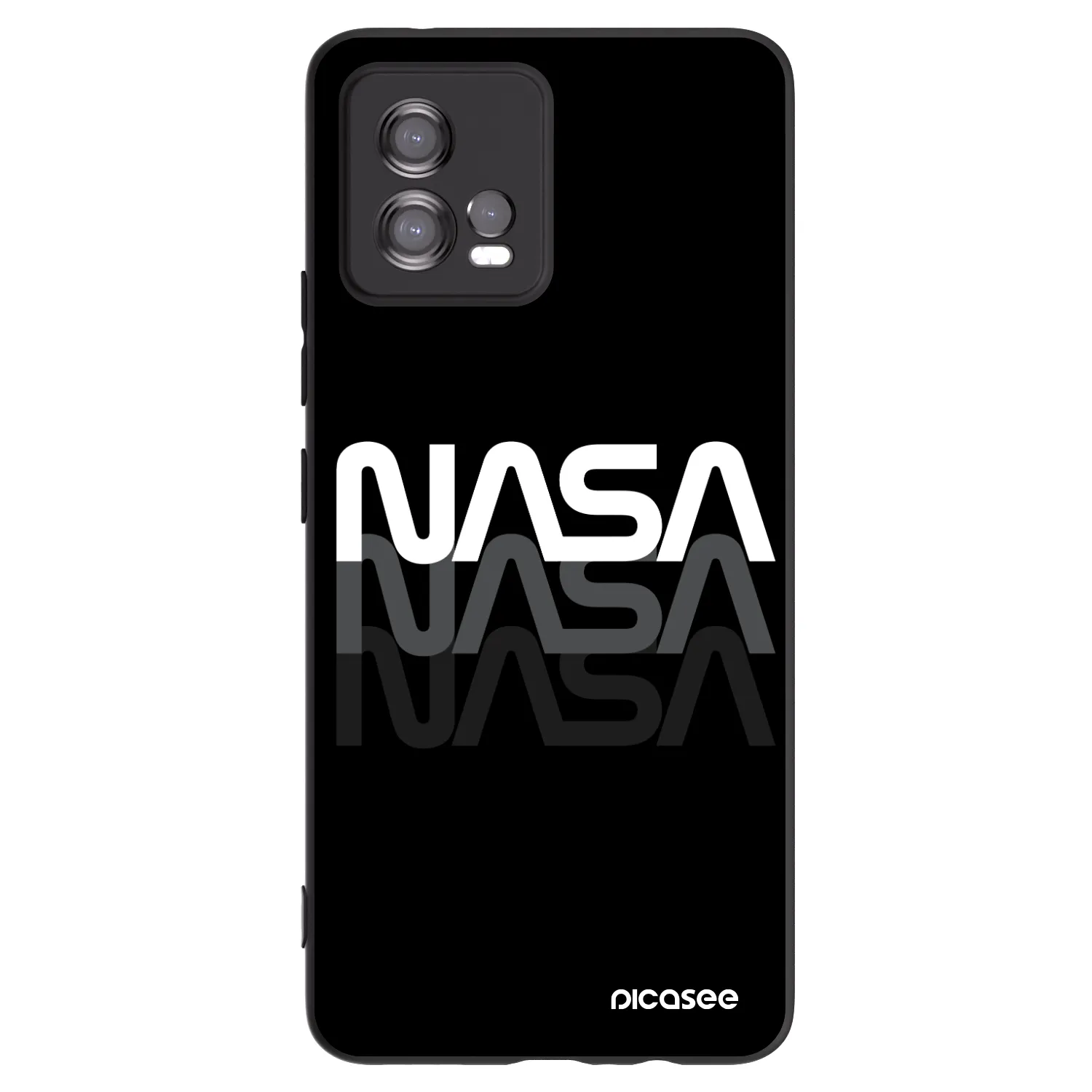 Picasee husă neagră din silicon pentru Motorola Moto G72 - NASA Triple