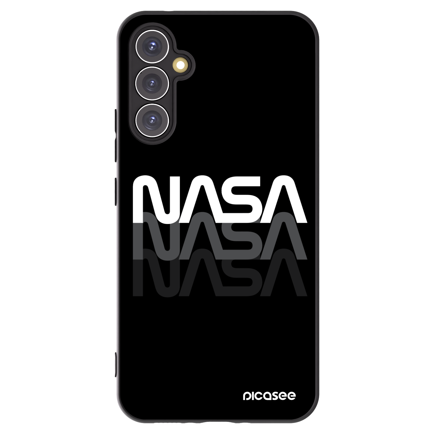 Picasee husă neagră din silicon pentru Samsung Galaxy A34 5G A346B - NASA Triple
