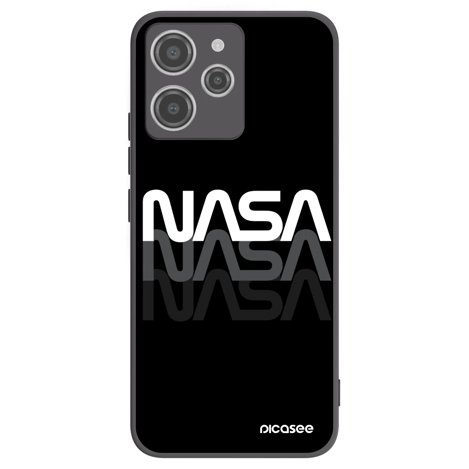 Picasee husă neagră din silicon pentru Xiaomi Redmi 12 4G - NASA Triple