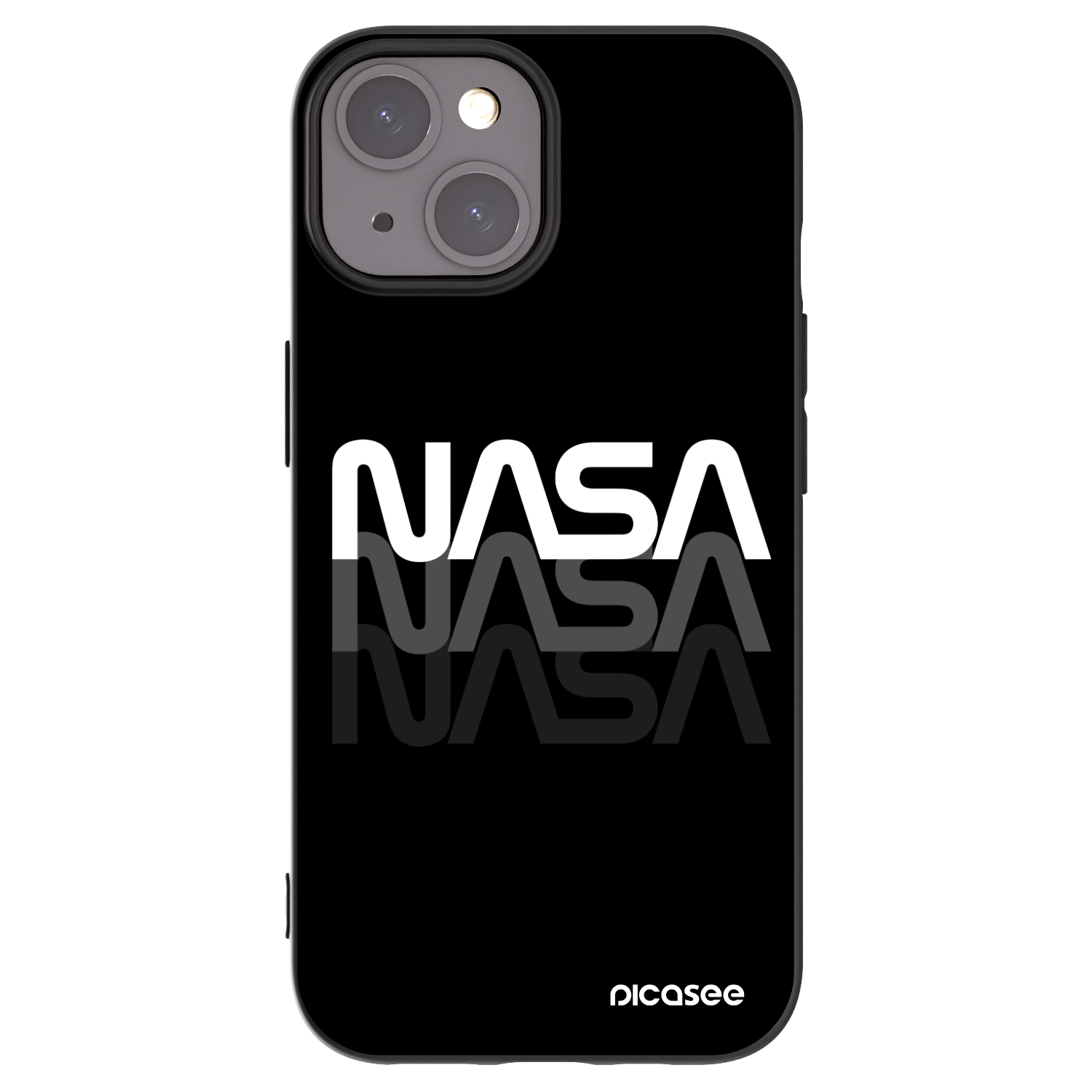 Picasee husă neagră din silicon pentru Apple iPhone 15 - NASA Triple