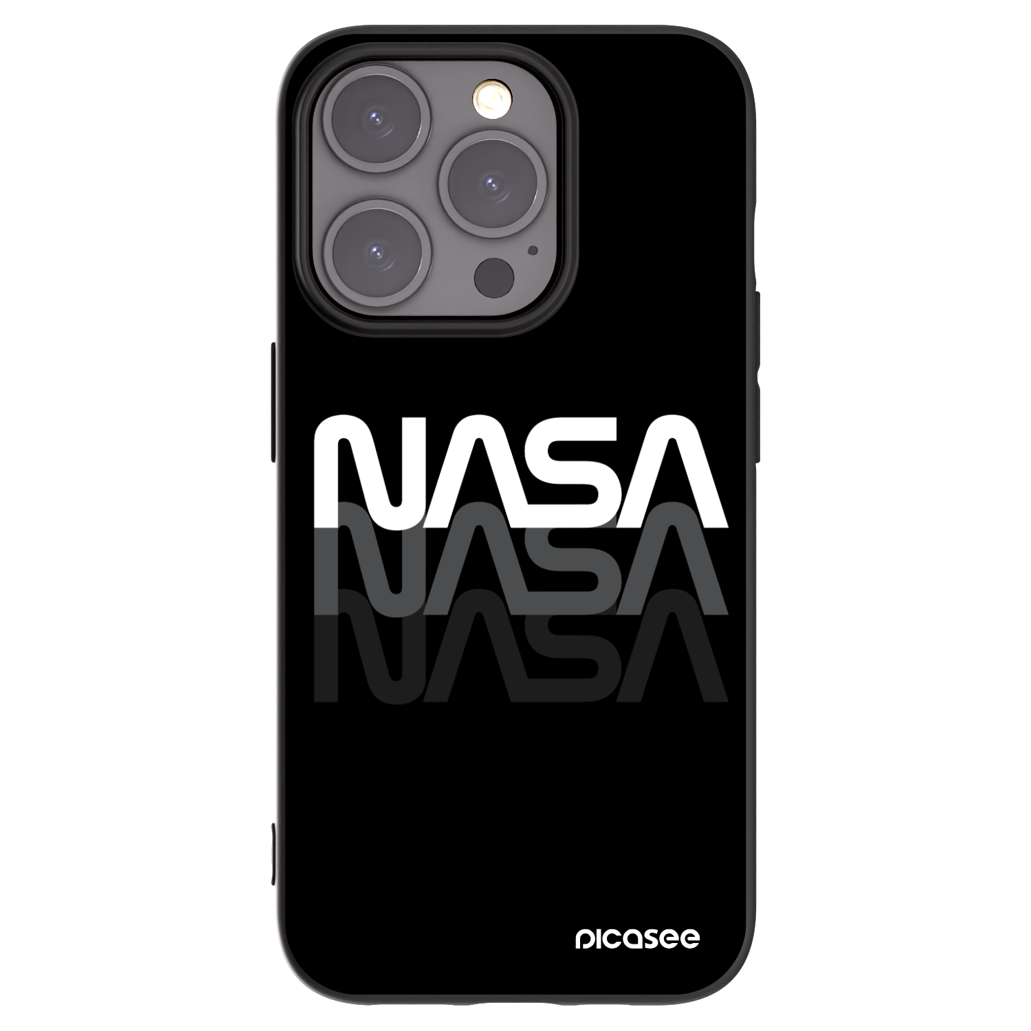 Picasee husă neagră din silicon pentru Apple iPhone 15 Pro - NASA Triple