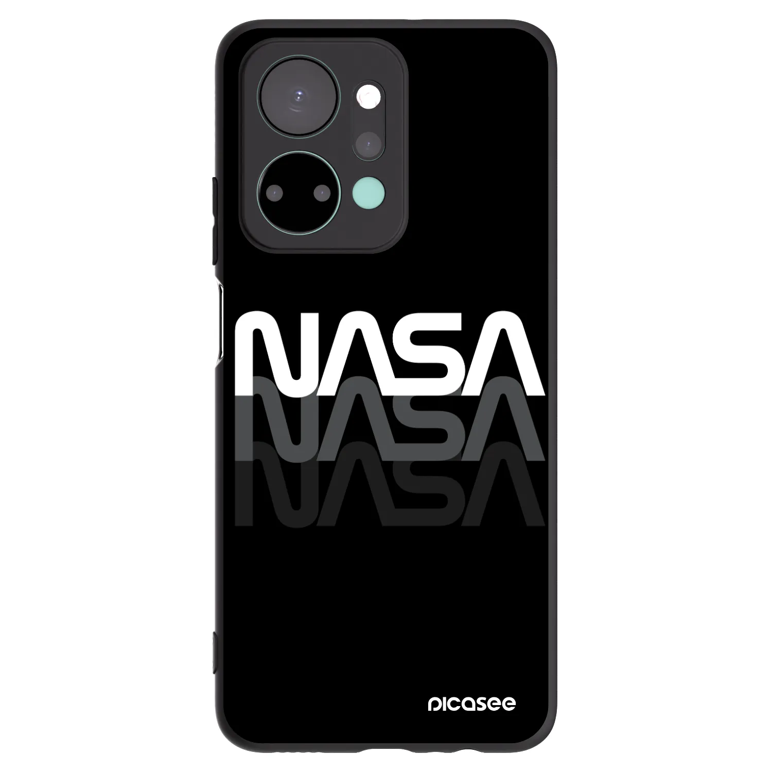 Picasee husă neagră din silicon pentru Honor X7a - NASA Triple