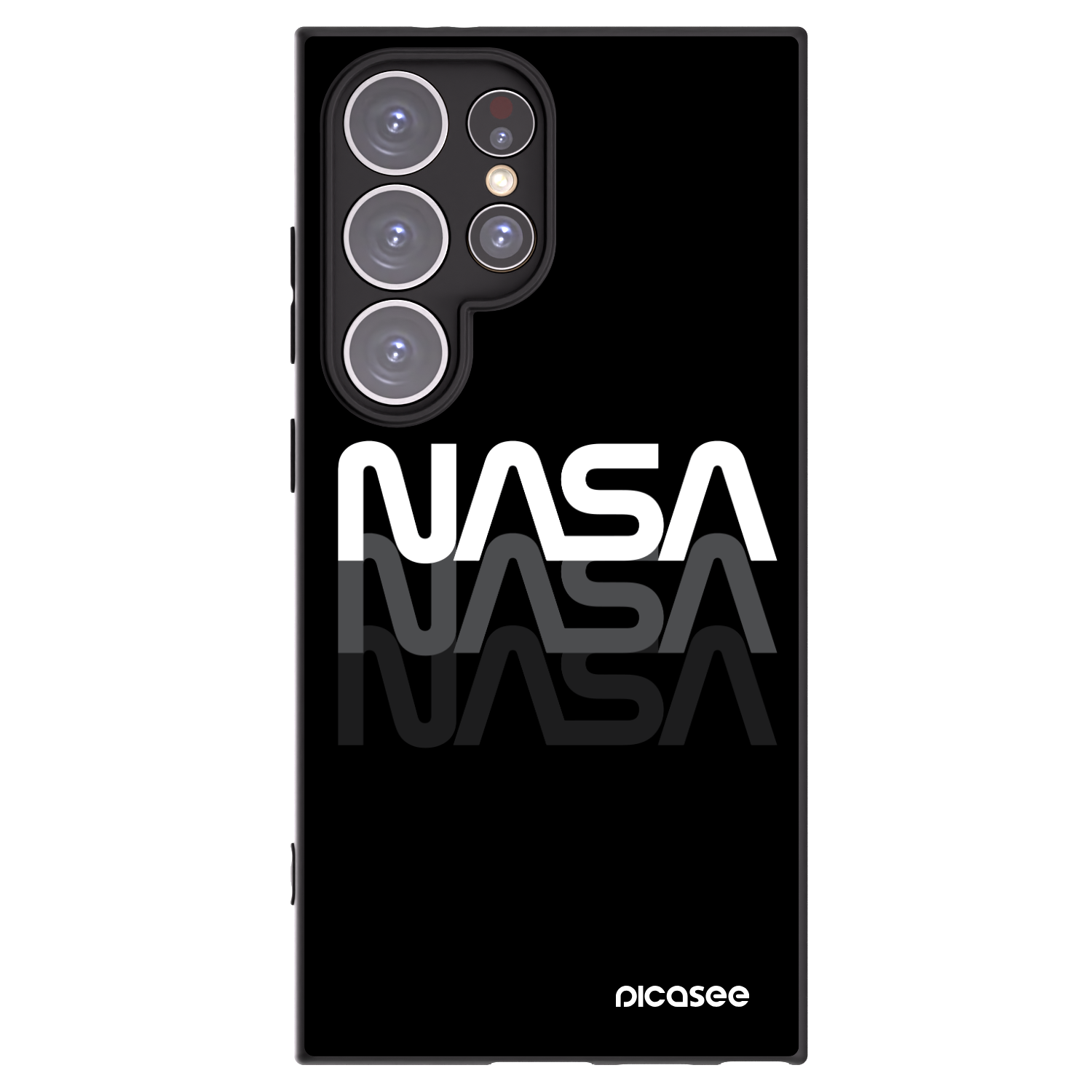 Picasee husă neagră din silicon pentru Samsung Galaxy S24 Ultra S928B 5G - NASA Triple