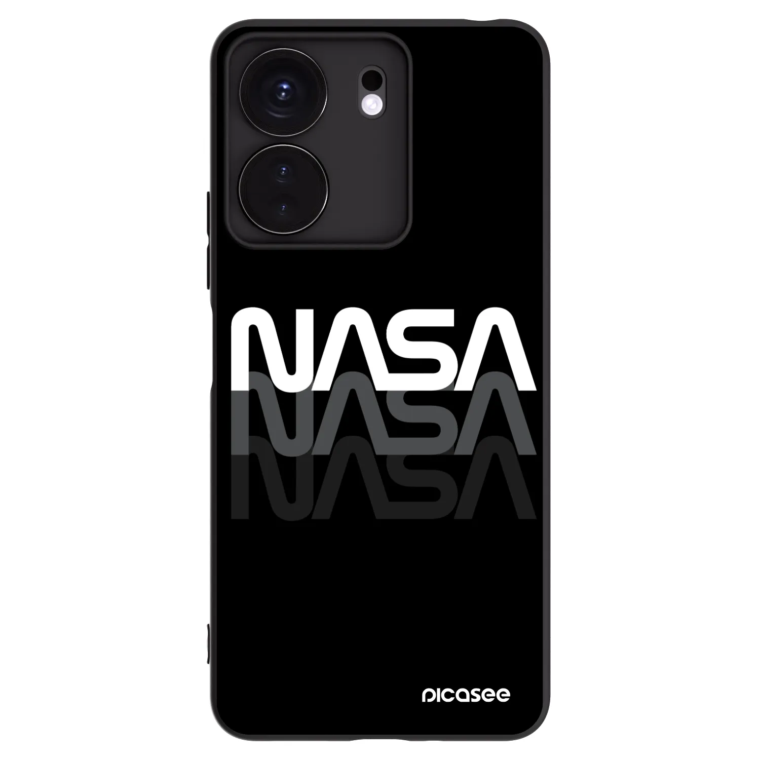 Picasee husă neagră din silicon pentru Xiaomi Redmi 13C 4G - NASA Triple