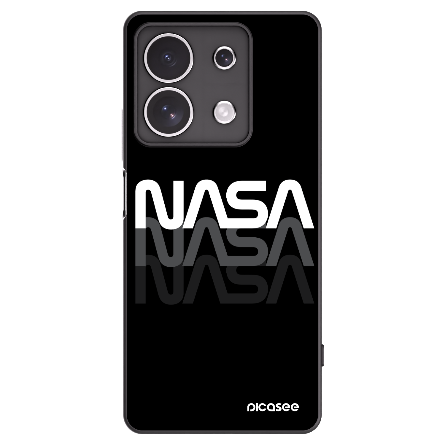 Picasee husă neagră din silicon pentru Xiaomi Redmi Note 13 4G - NASA Triple