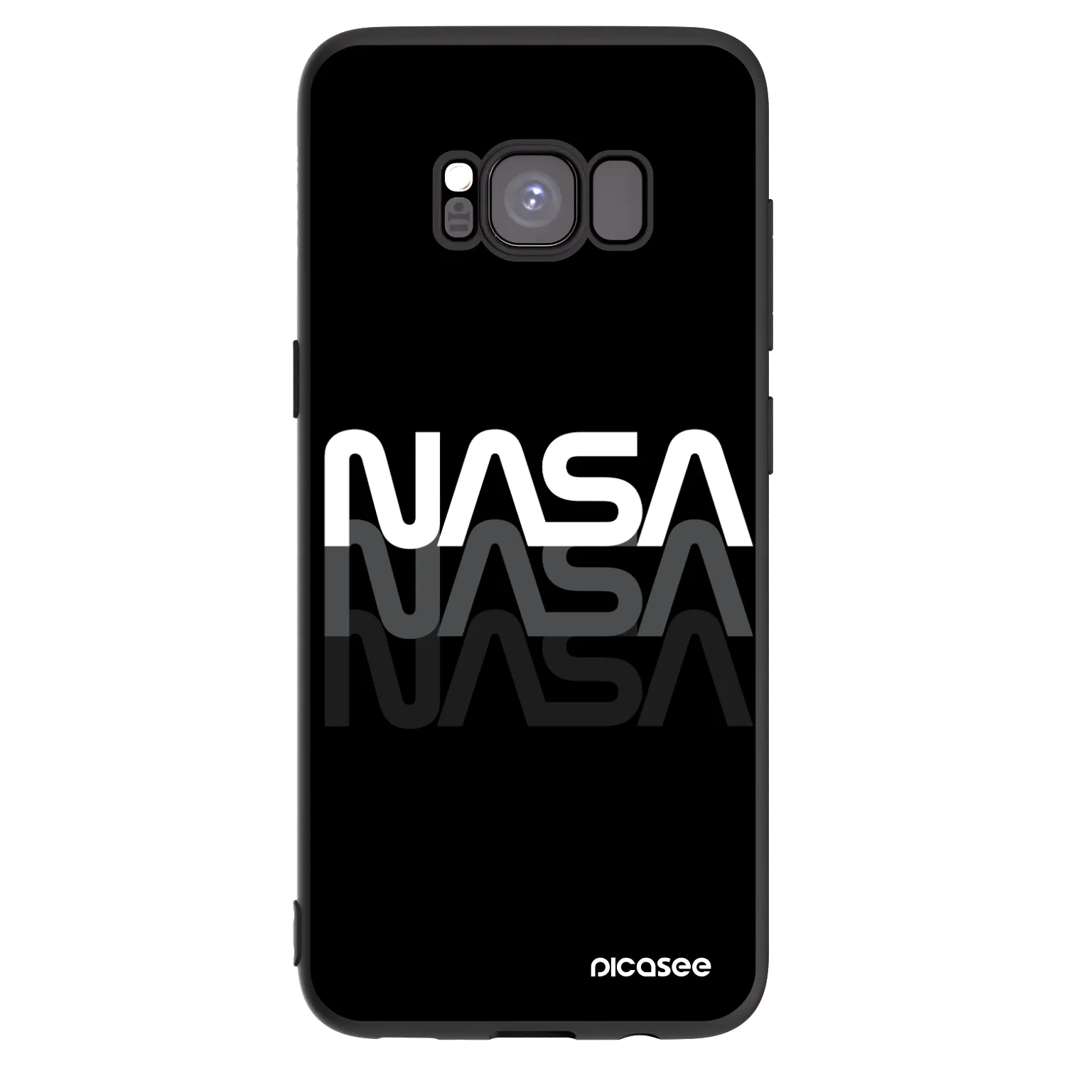Picasee husă neagră din silicon pentru Samsung Galaxy S8 G950F - NASA Triple