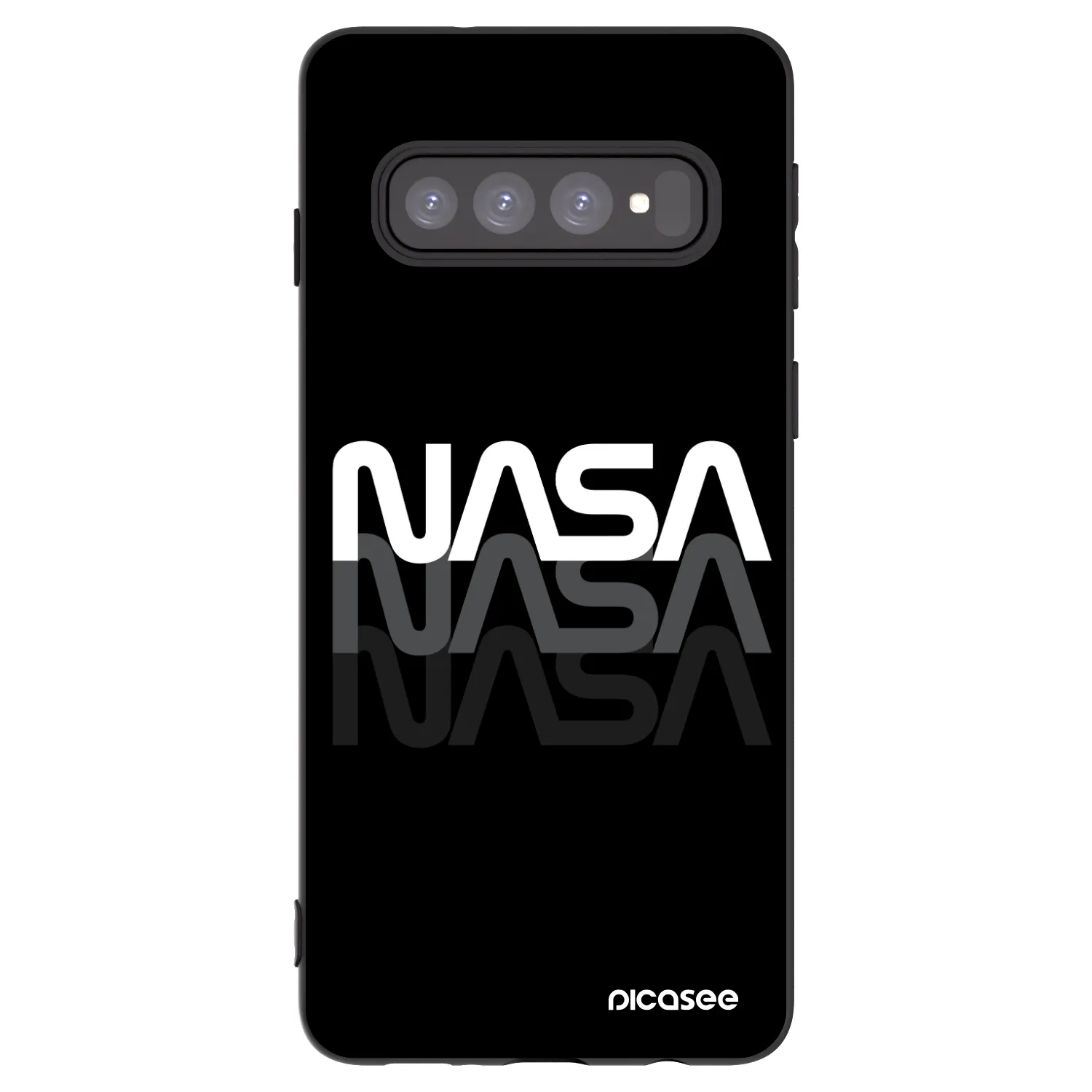Picasee husă neagră din silicon pentru Samsung Galaxy S10 G973 - NASA Triple