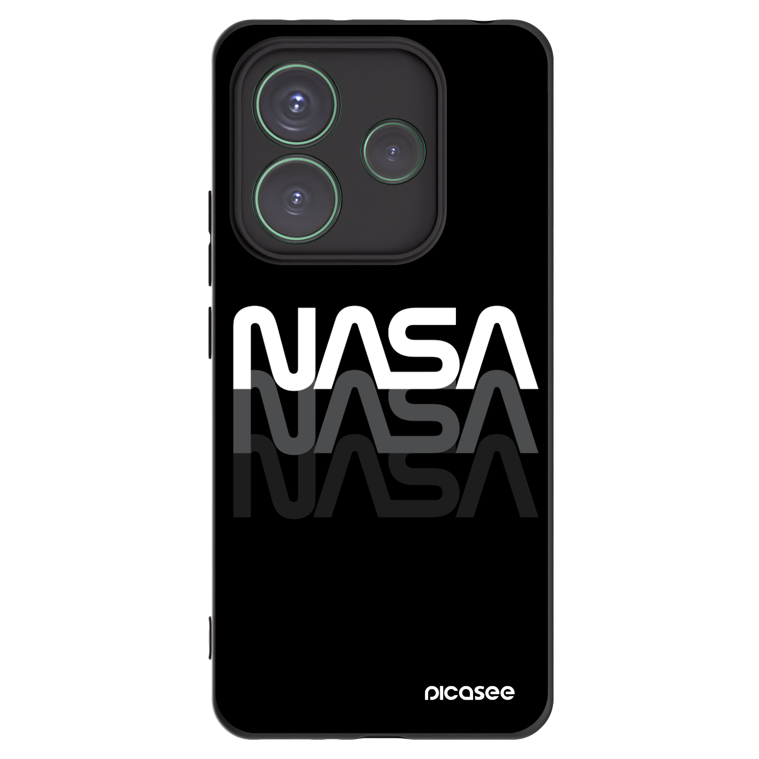 Picasee husă neagră din silicon pentru Xiaomi Redmi Note 14 5G - NASA Triple