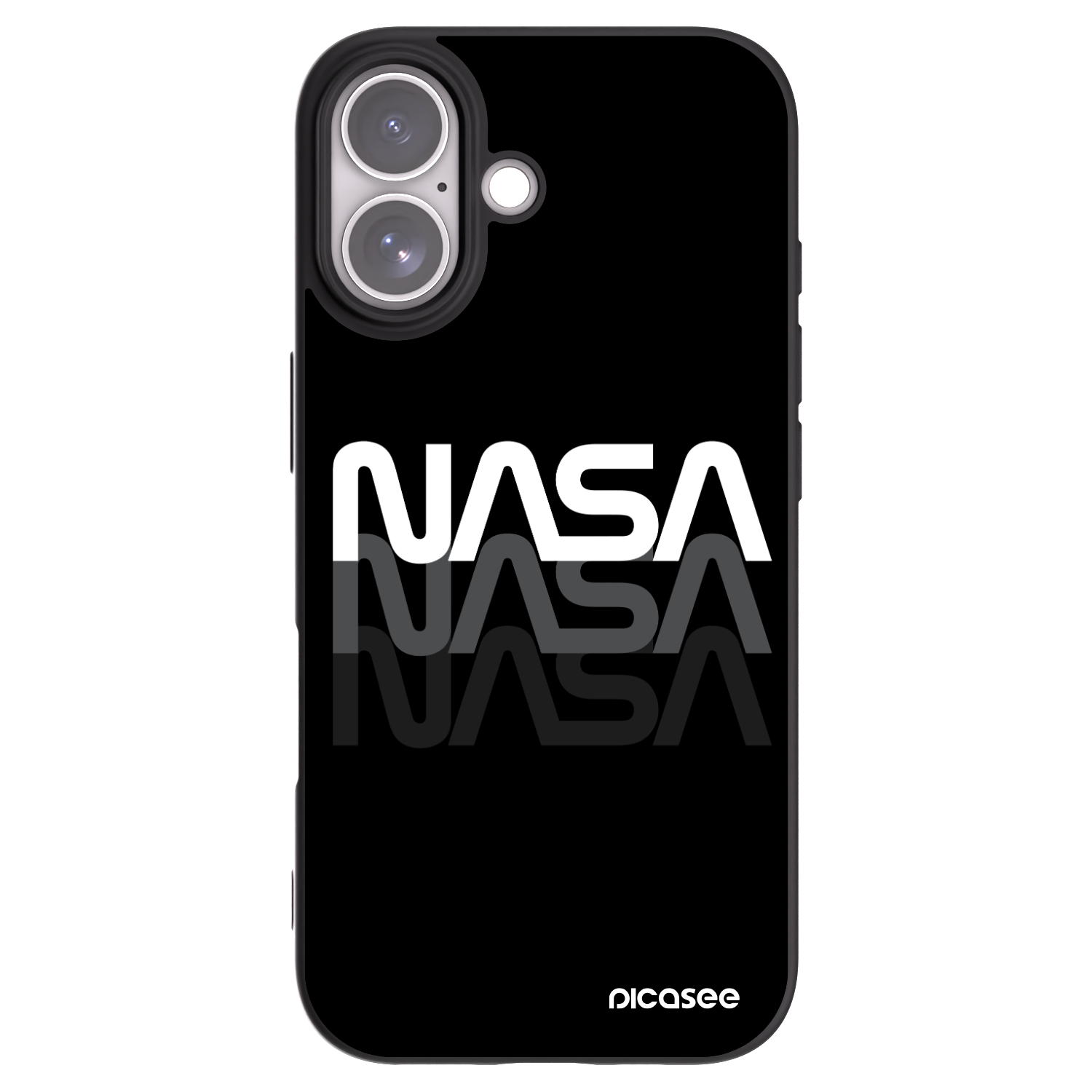 Picasee husă neagră din silicon pentru Apple iPhone 17 - NASA Triple