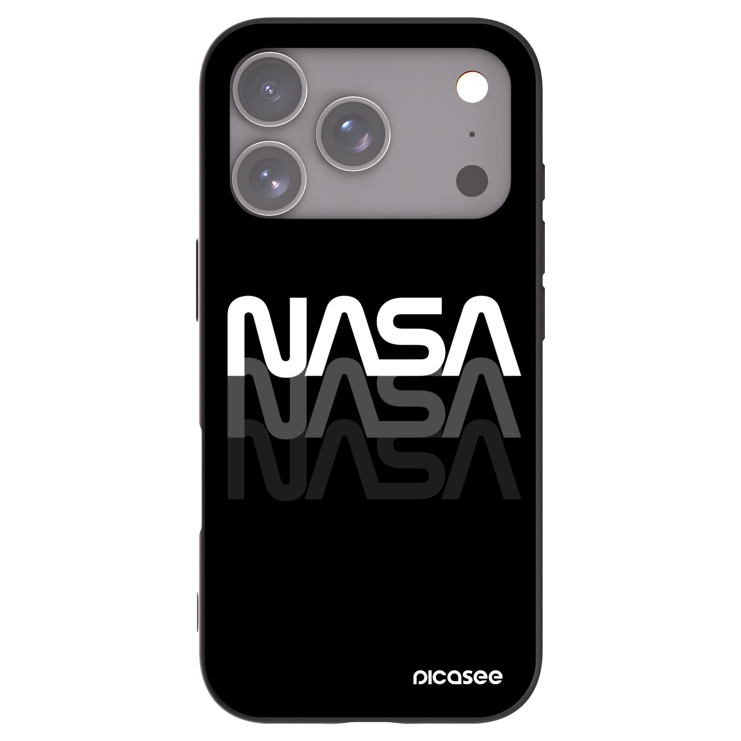 Picasee husă neagră din silicon pentru Apple iPhone 17 Pro - NASA Triple