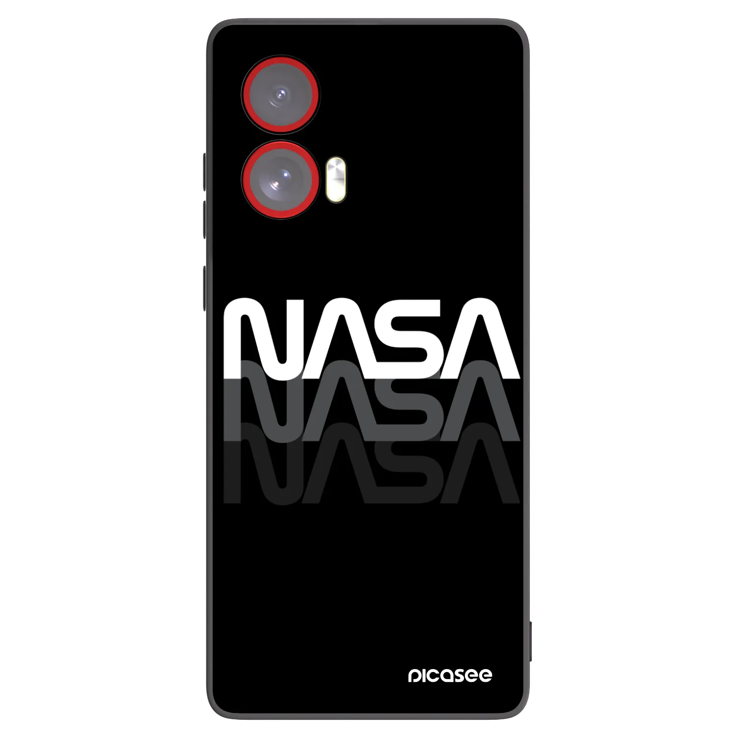 Picasee husă neagră din silicon pentru Motorola Edge 50 Fusion - NASA Triple