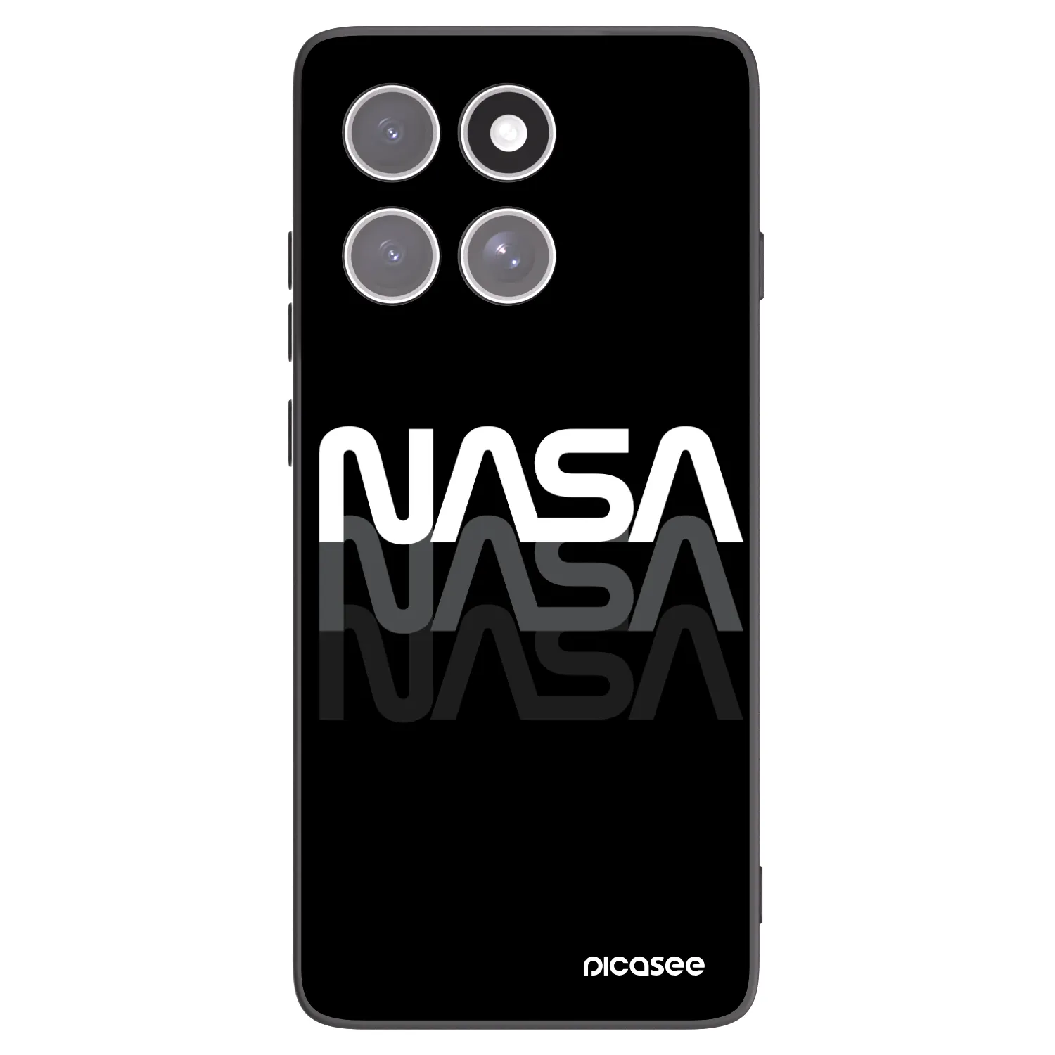Picasee husă neagră din silicon pentru Motorola Edge 60 Fusion - NASA Triple