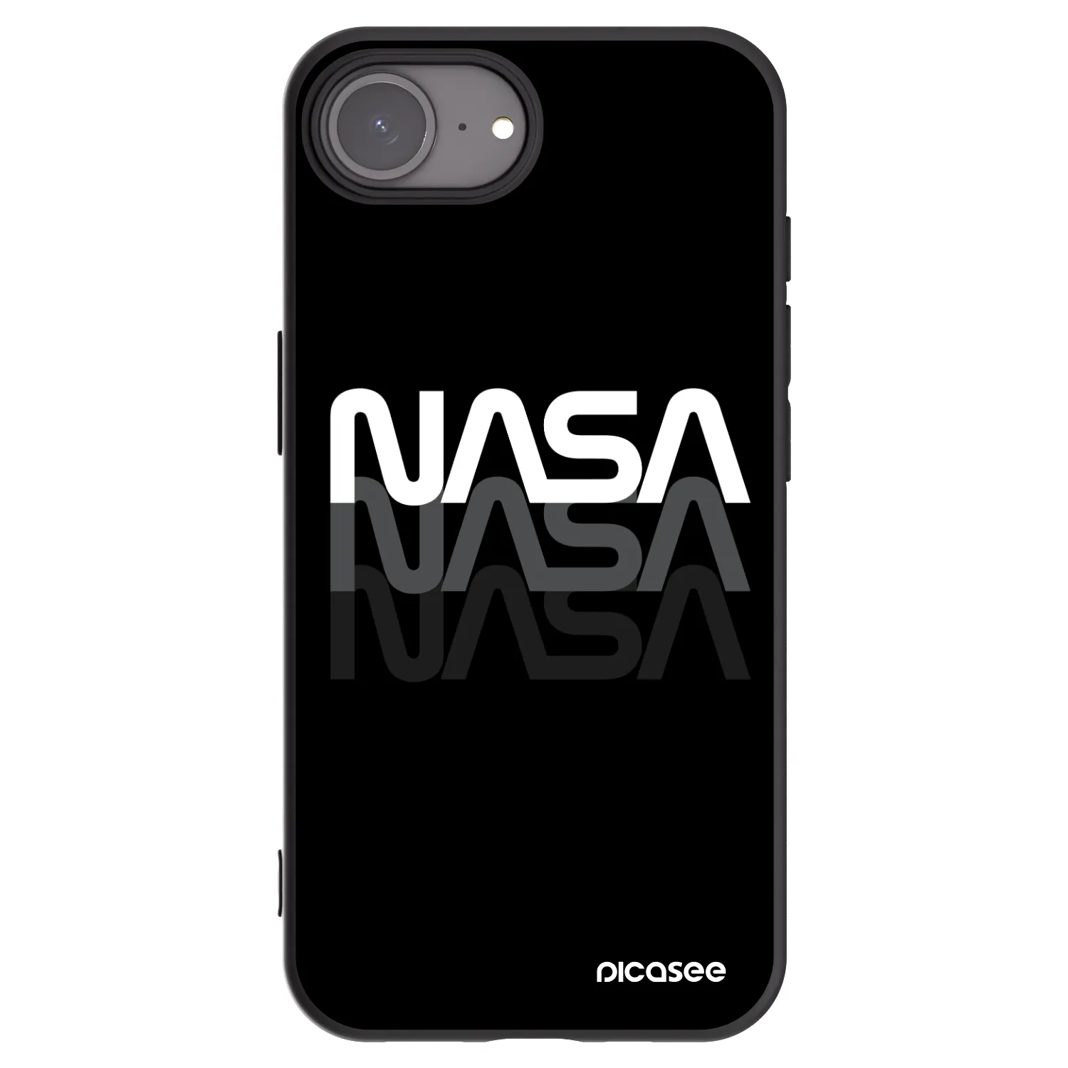 Picasee husă neagră din silicon pentru Apple iPhone 17e - NASA Triple