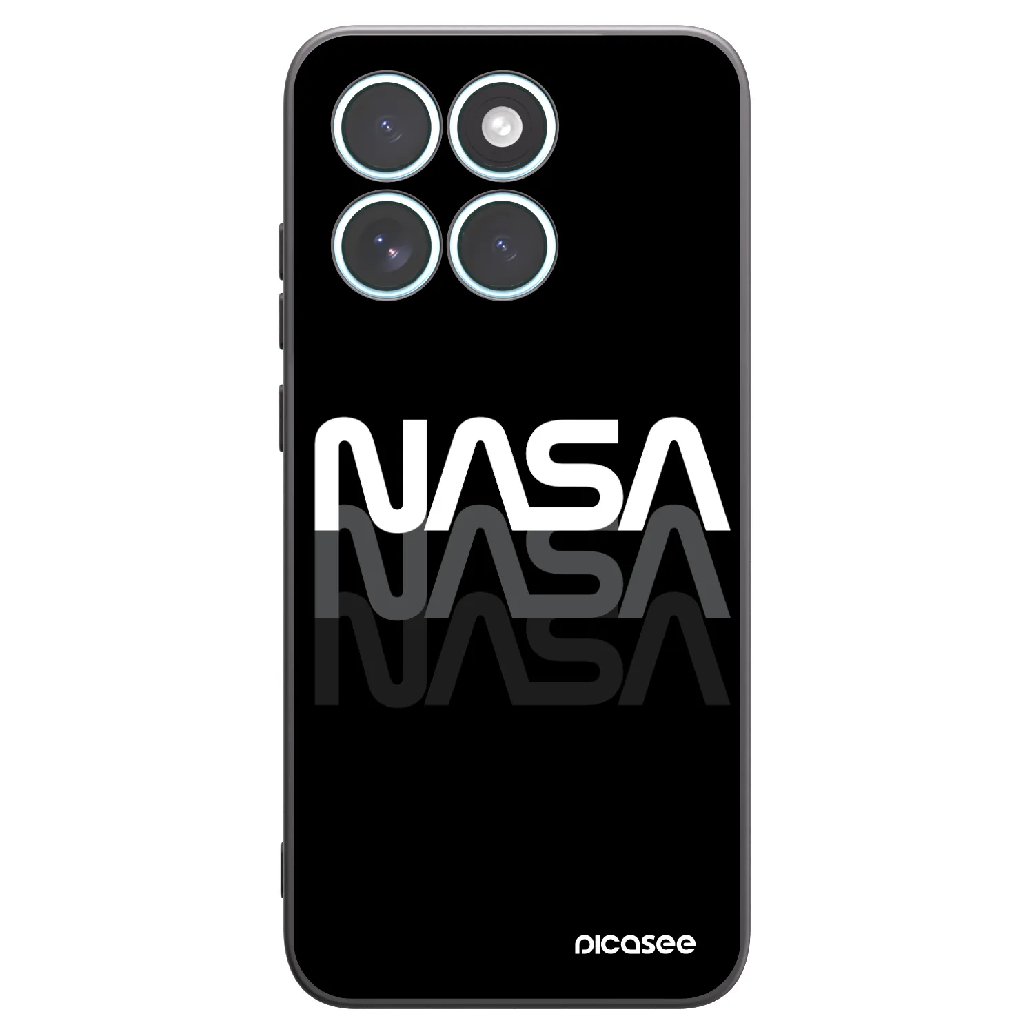 Picasee husă neagră din silicon pentru Motorola Edge 70 Fusion - NASA Triple