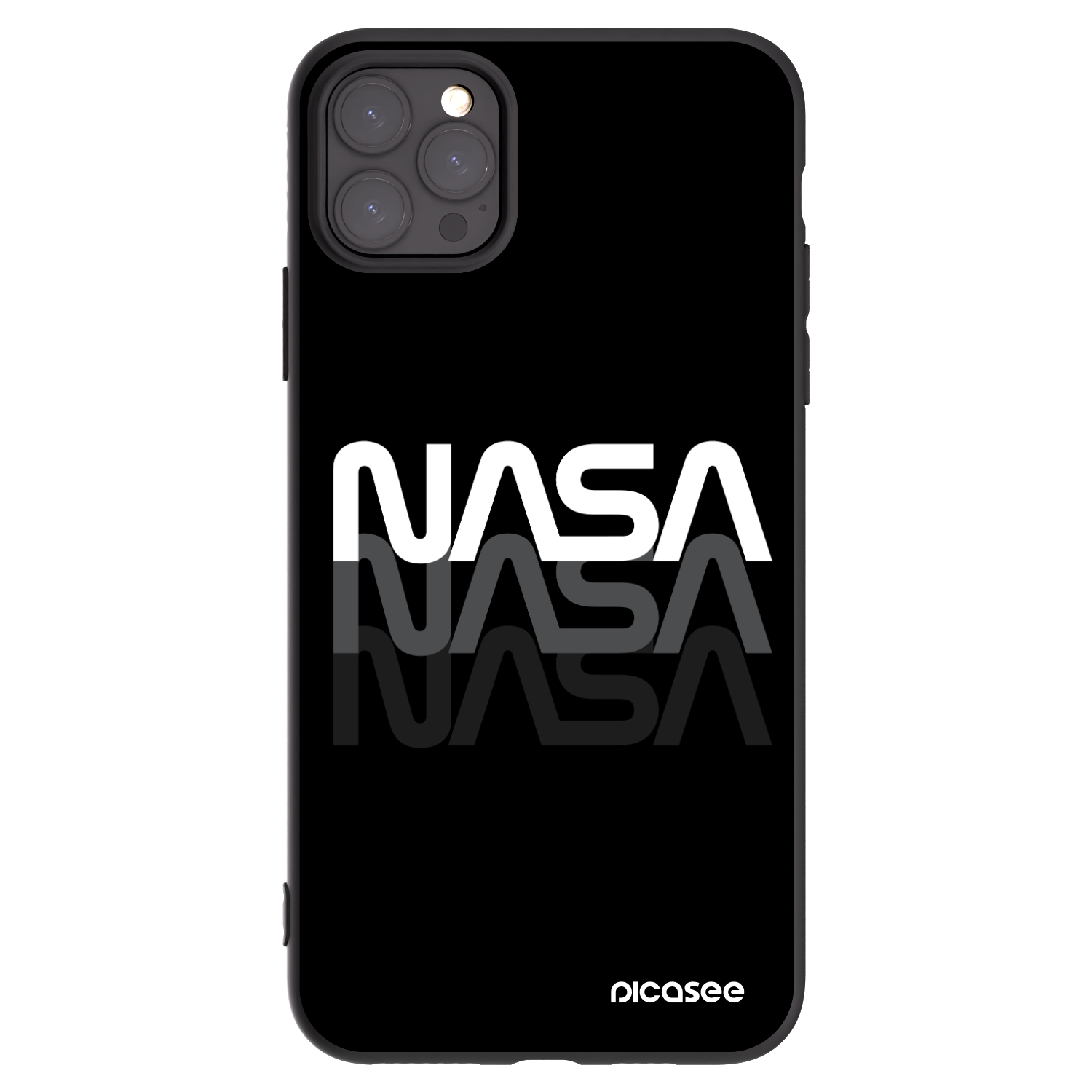 Picasee husă neagră din silicon pentru Apple iPhone 11 Pro Max - NASA Triple