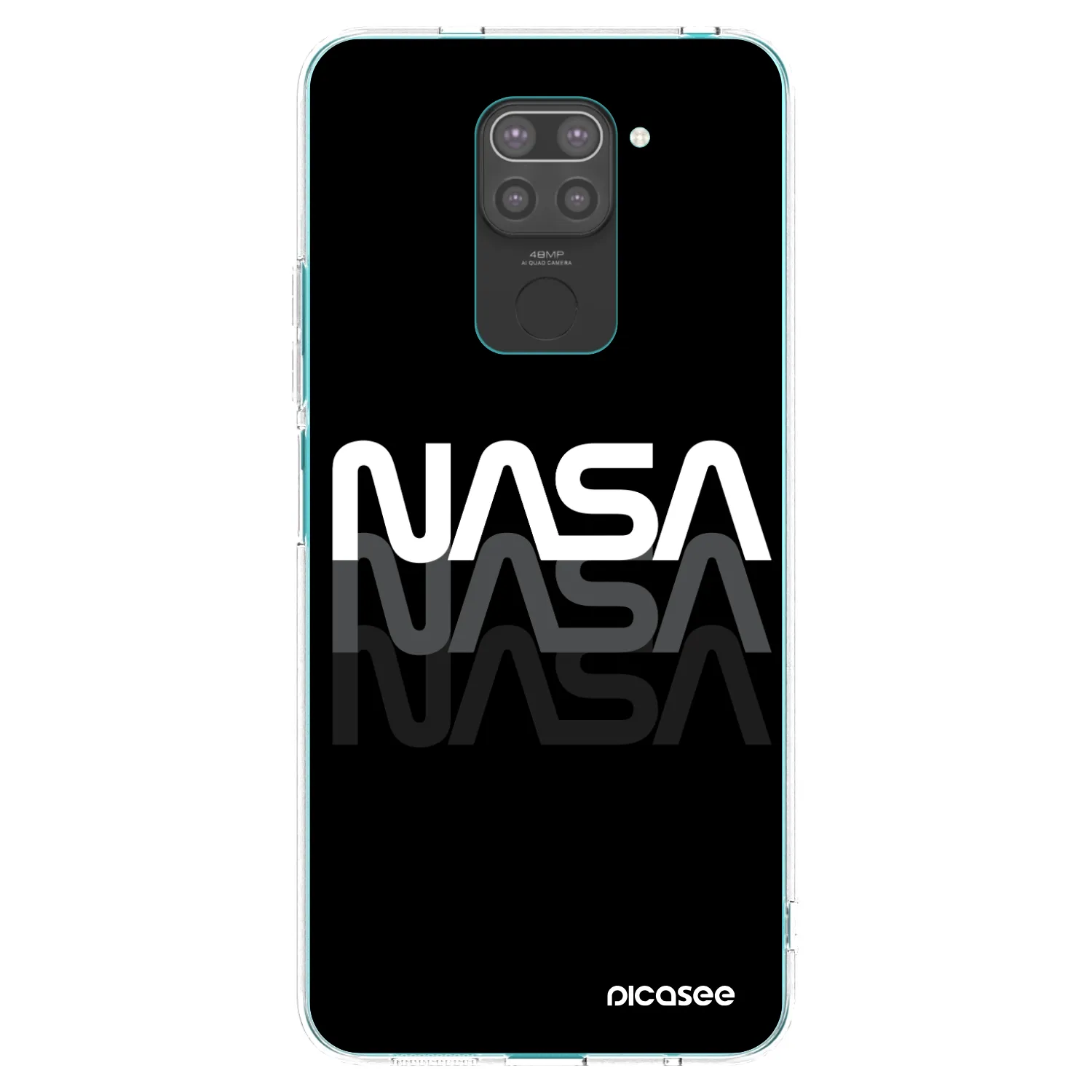 Picasee husă neagră din silicon pentru Xiaomi Redmi Note 9 - NASA Triple