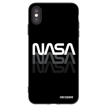 Picasee husă neagră din silicon pentru Apple iPhone XS Max - NASA Triple