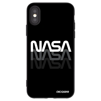 Picasee husă neagră din silicon pentru Apple iPhone X/XS - NASA Triple