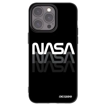 Picasee husă neagră din silicon pentru Apple iPhone 15 Pro Max - NASA Triple
