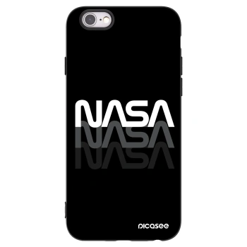 Picasee husă neagră din silicon pentru Apple iPhone 6/6S - NASA Triple