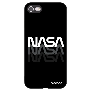 Picasee husă neagră din silicon pentru Apple iPhone 8 - NASA Triple