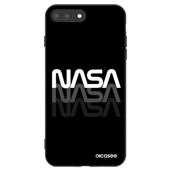 Picasee husă neagră din silicon pentru Apple iPhone 8 Plus - NASA Triple