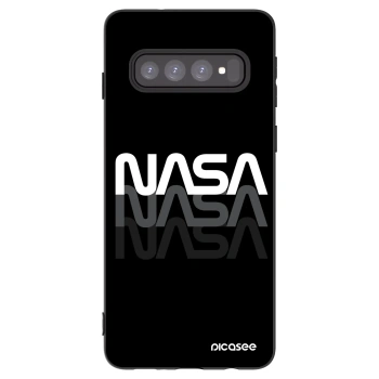 Picasee husă neagră din silicon pentru Samsung Galaxy S10 G973 - NASA Triple