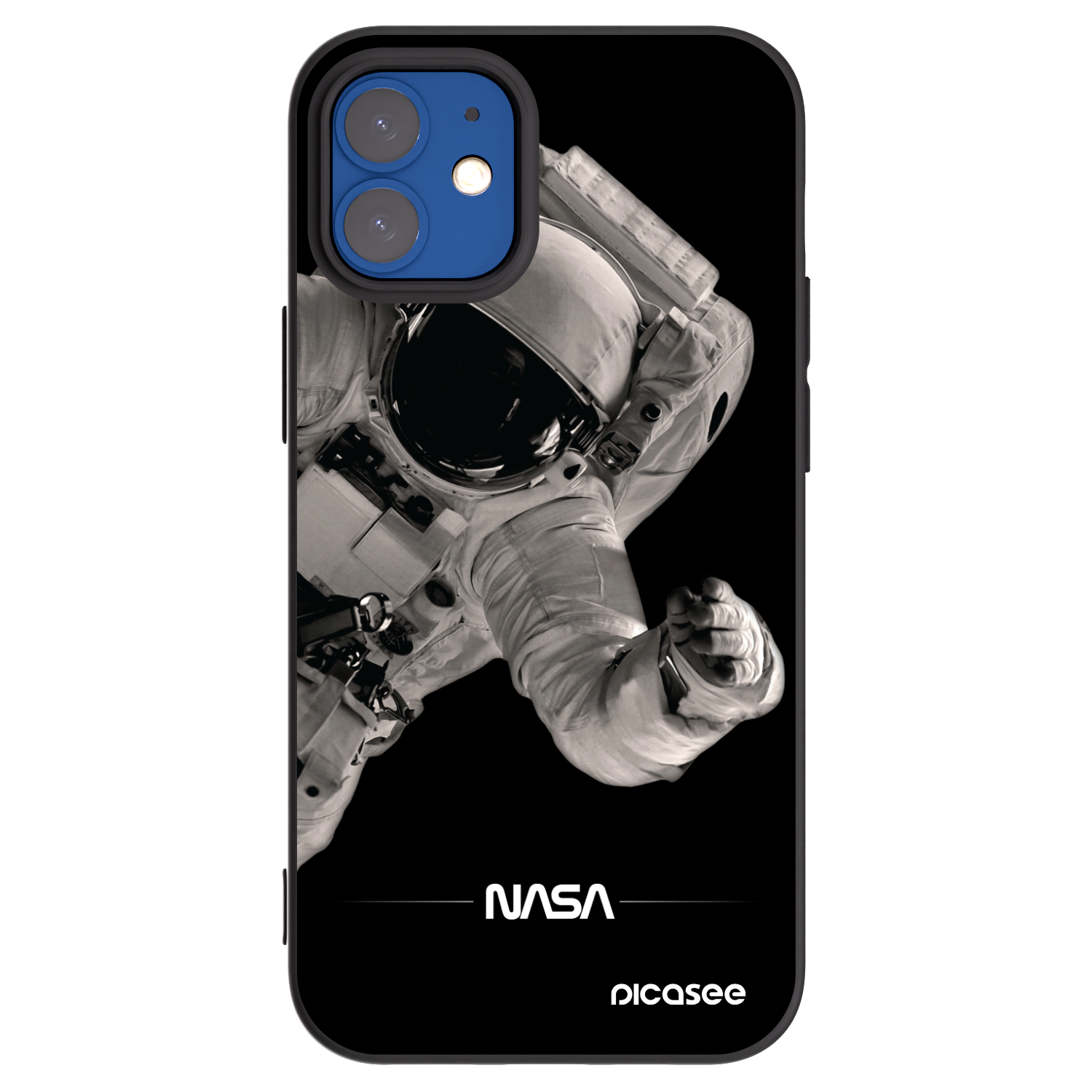 Picasee husă neagră din silicon pentru Apple iPhone 12 mini - Astronaut Big