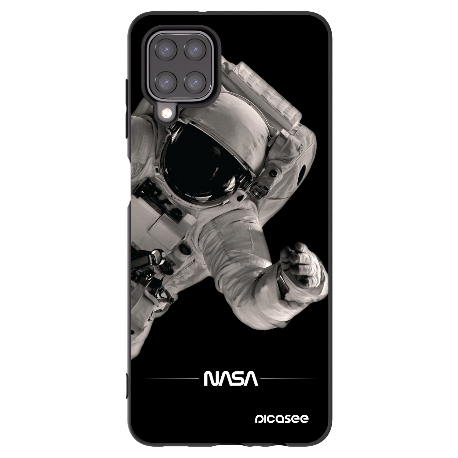 Picasee husă neagră din silicon pentru Samsung Galaxy A12 A125F - Astronaut Big