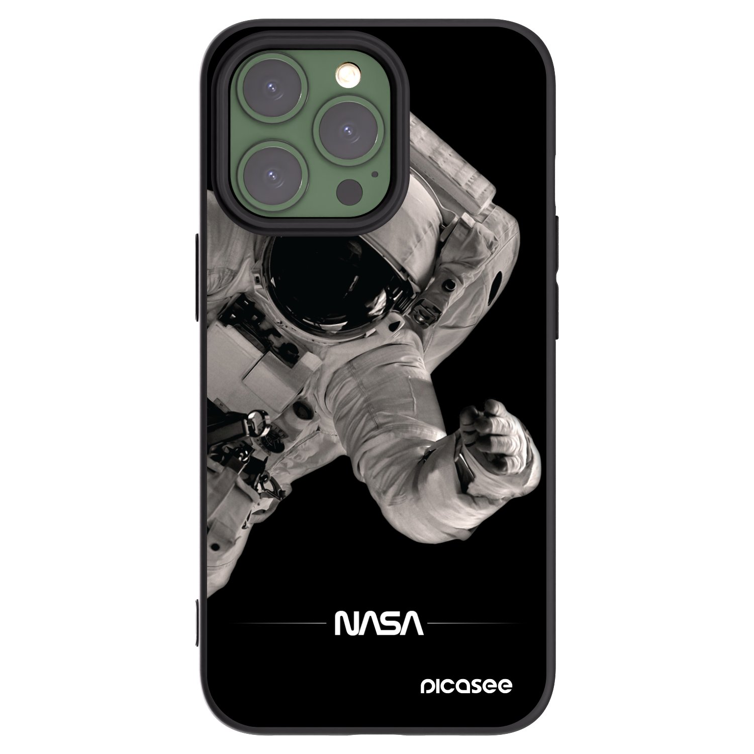 Picasee husă neagră din silicon pentru Apple iPhone 13 Pro - Astronaut Big