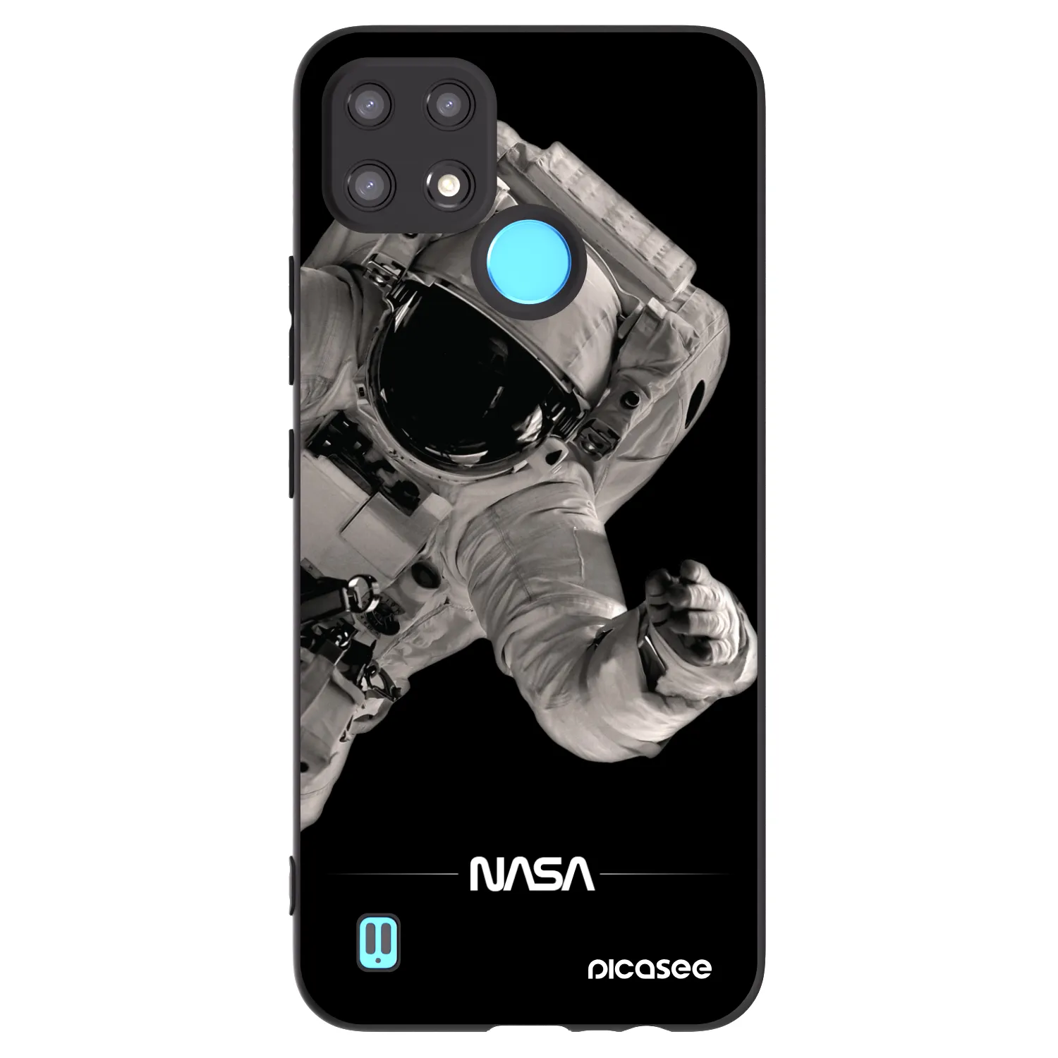 Picasee husă neagră din silicon pentru Realme C21 - Astronaut Big