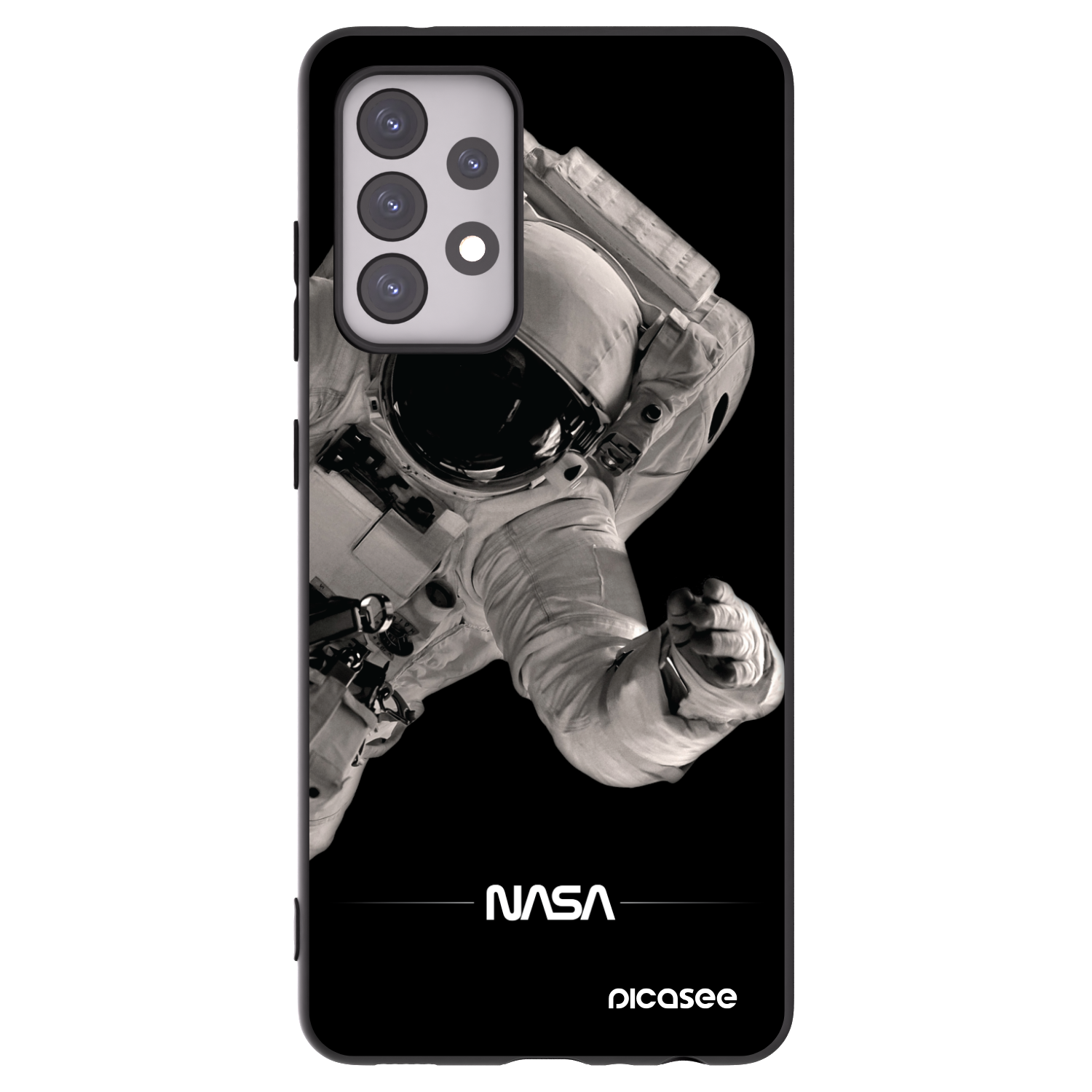 Picasee husă neagră din silicon pentru Samsung Galaxy A52s 5G A528B - Astronaut Big