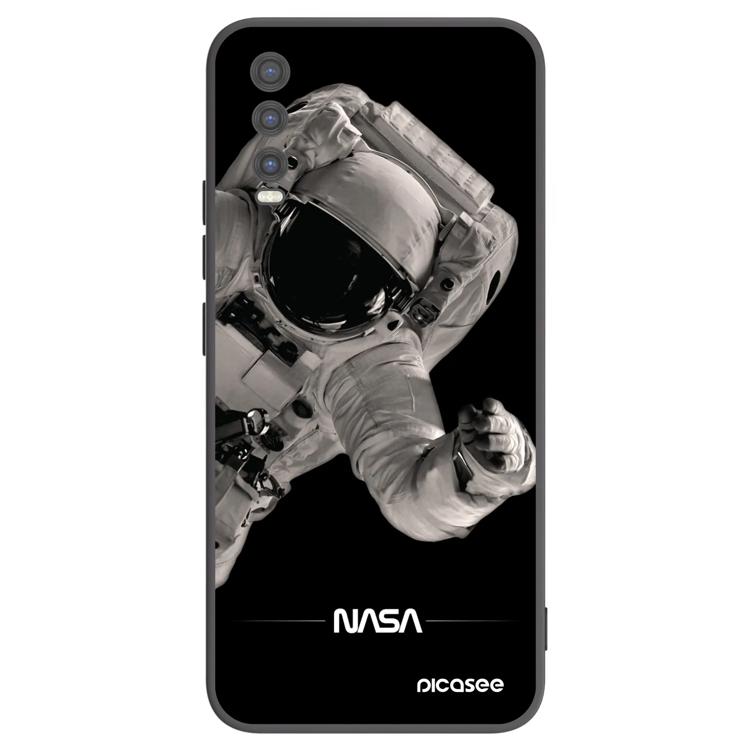 Picasee husă neagră din silicon pentru Vivo Y20s - Astronaut Big