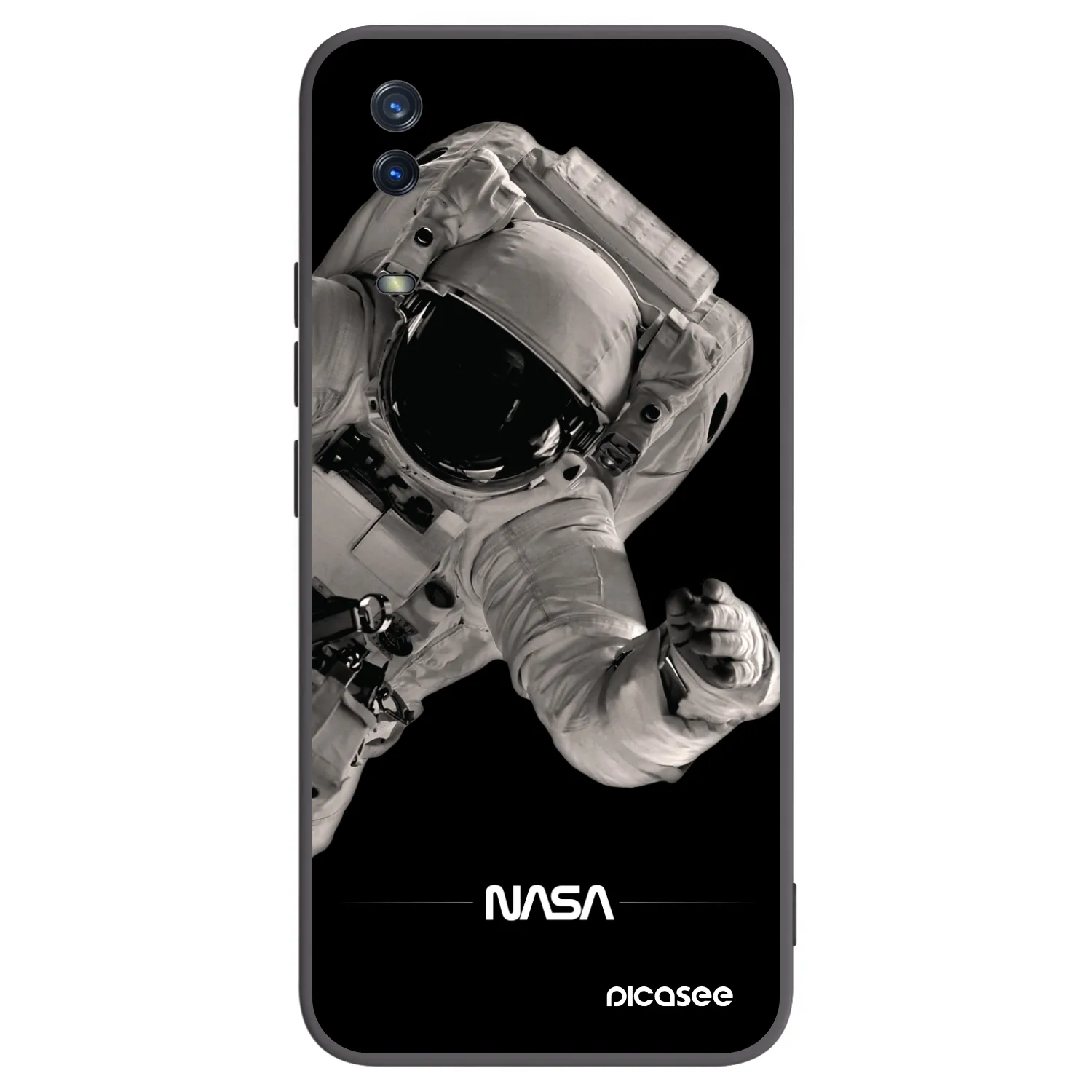 Picasee husă neagră din silicon pentru Vivo Y11s - Astronaut Big