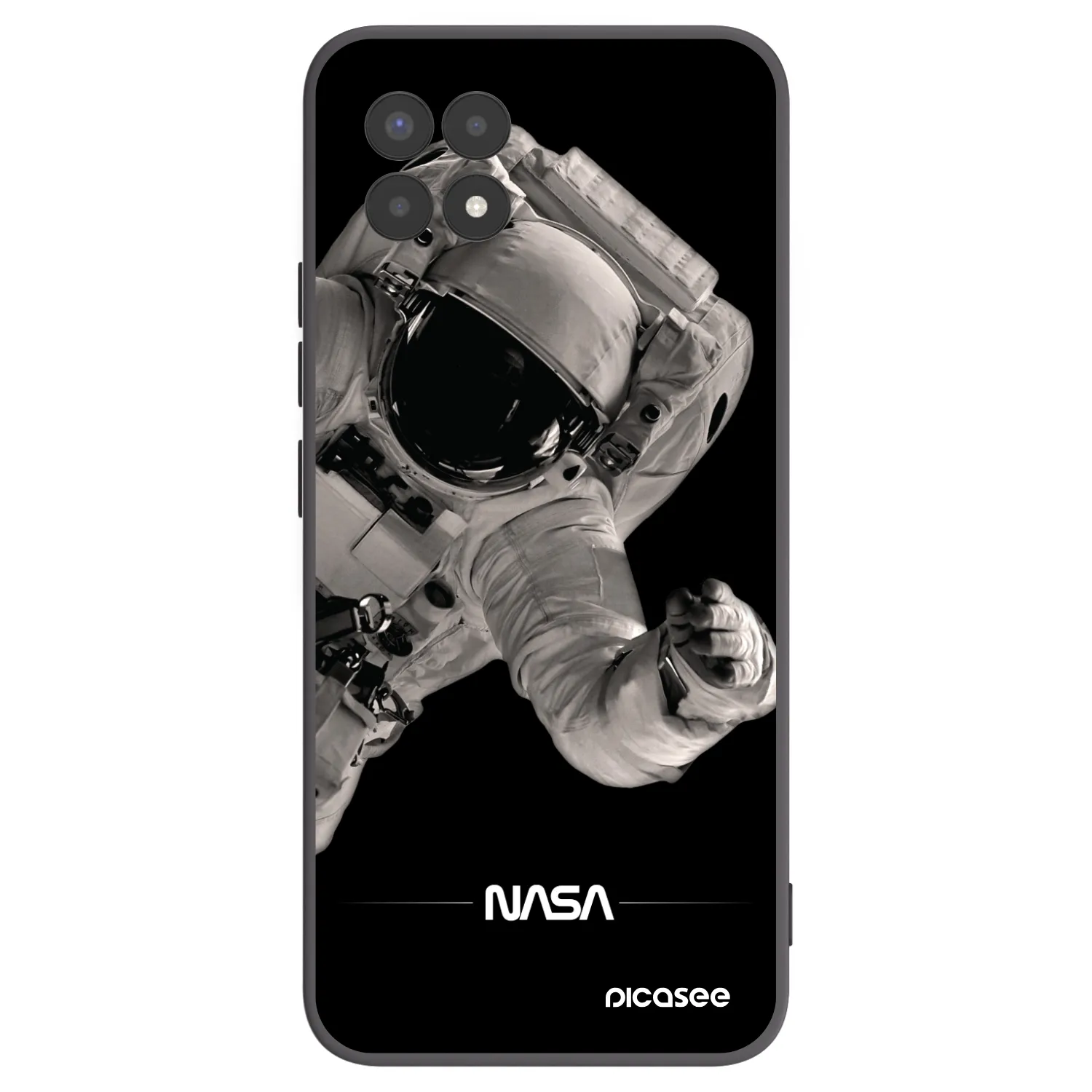 Picasee husă neagră din silicon pentru Realme 8i - Astronaut Big