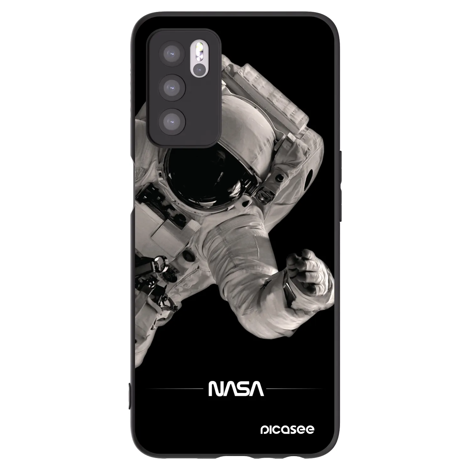 Picasee husă neagră din silicon pentru OPPO A16 - Astronaut Big