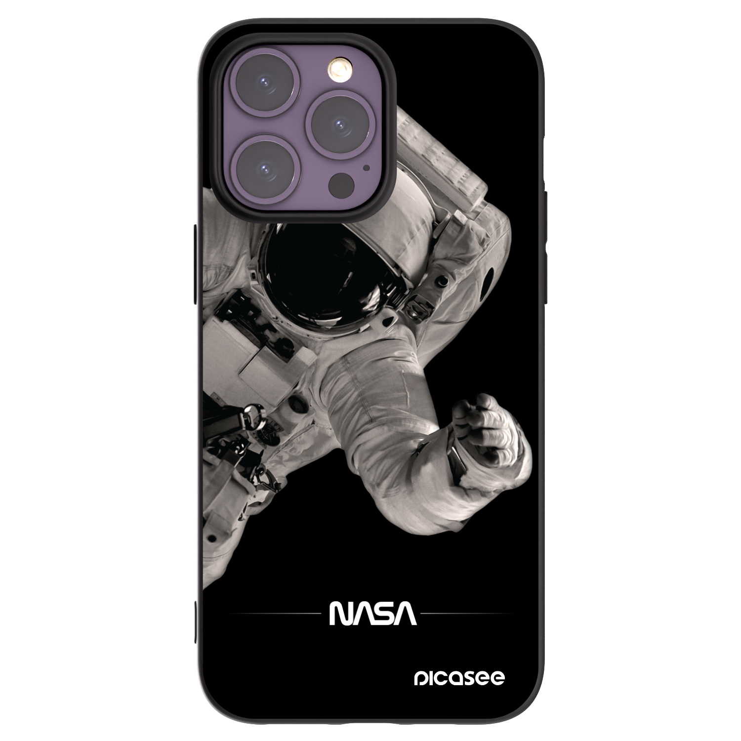 Picasee husă neagră din silicon pentru Apple iPhone 14 Pro Max - Astronaut Big