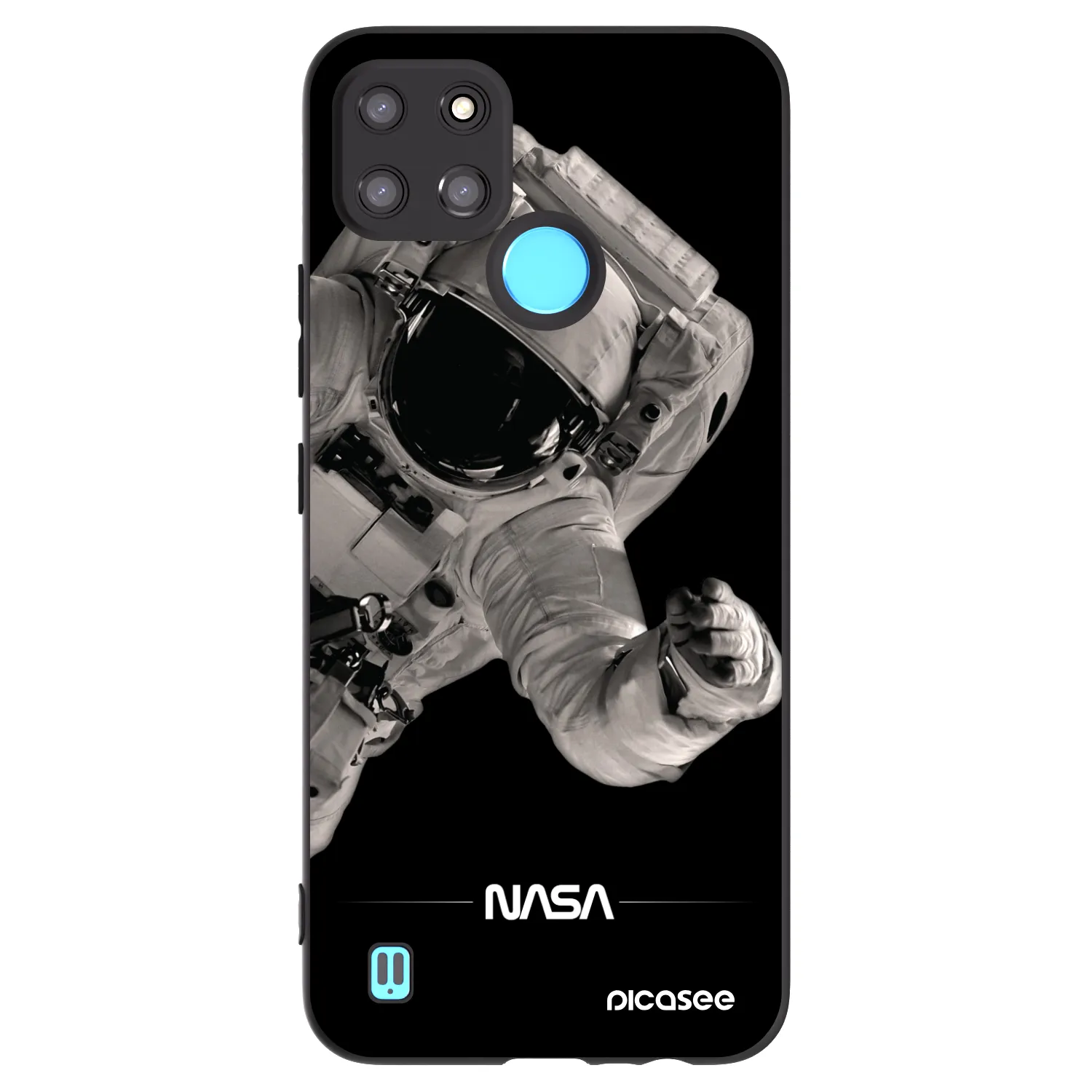 Picasee husă neagră din silicon pentru Realme C21Y - Astronaut Big