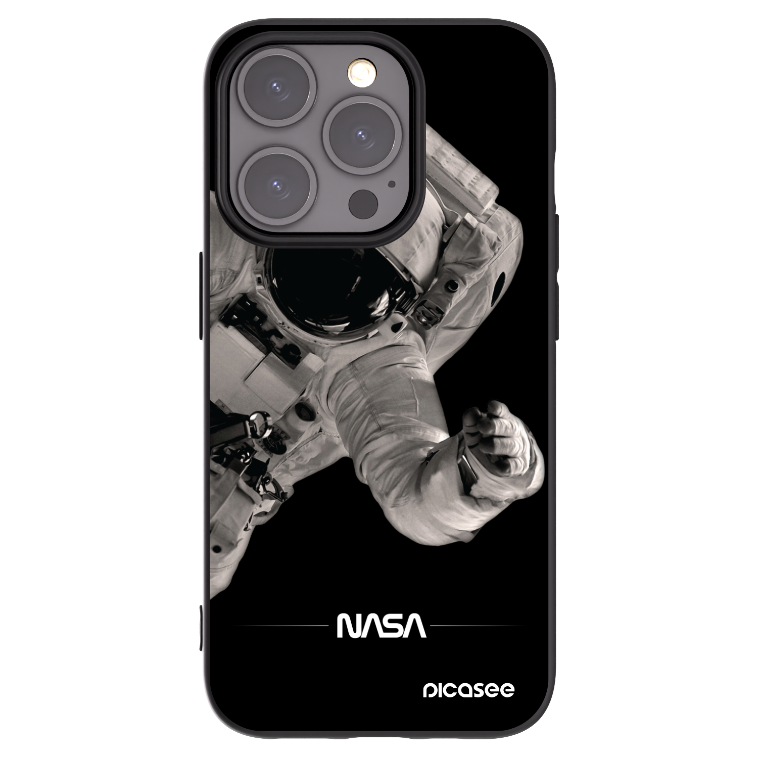 Picasee husă neagră din silicon pentru Apple iPhone 15 Pro - Astronaut Big