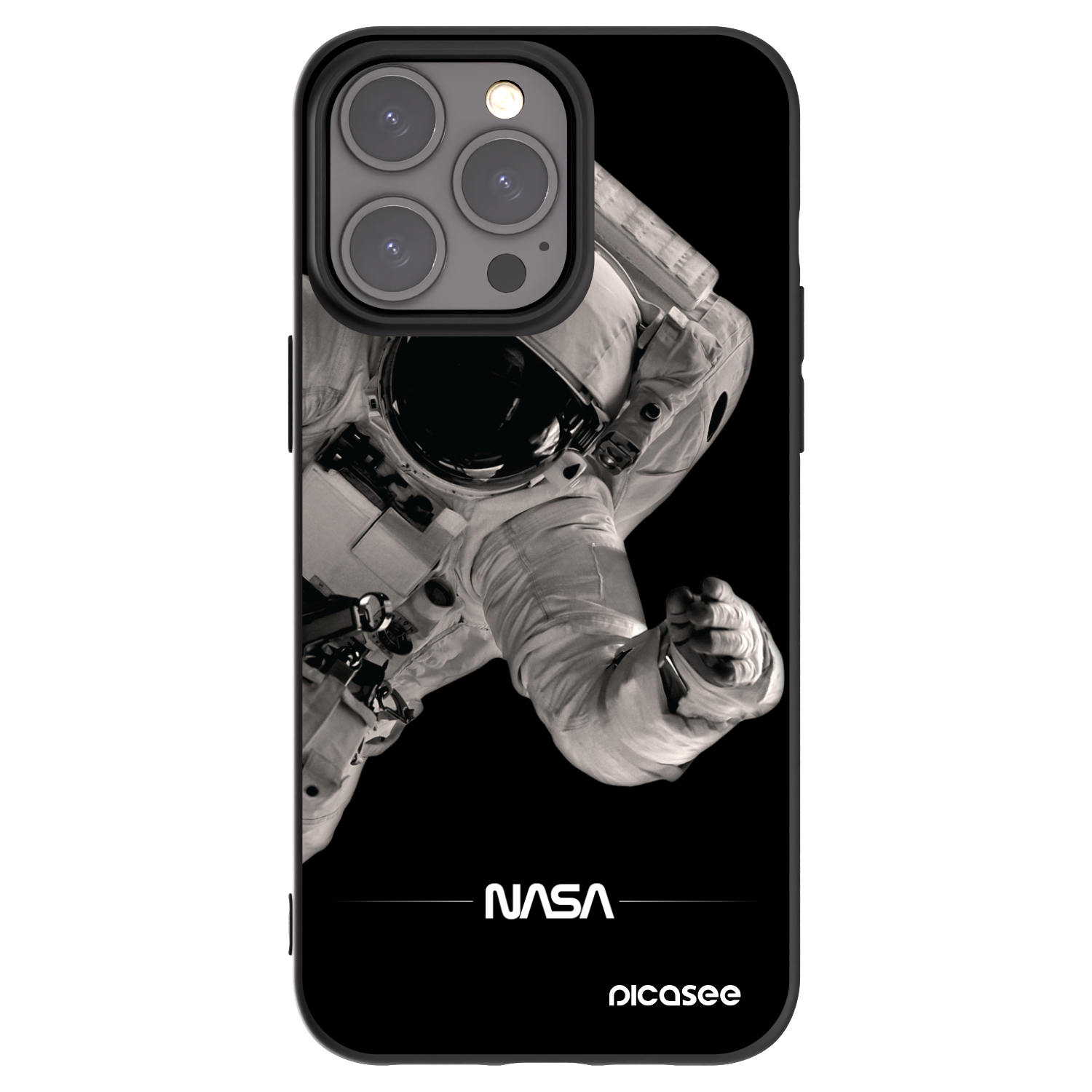 Picasee husă neagră din silicon pentru Apple iPhone 15 Pro Max - Astronaut Big
