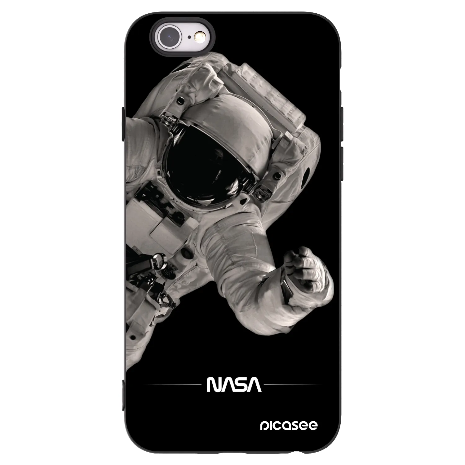 Picasee husă neagră din silicon pentru Apple iPhone 6/6S - Astronaut Big