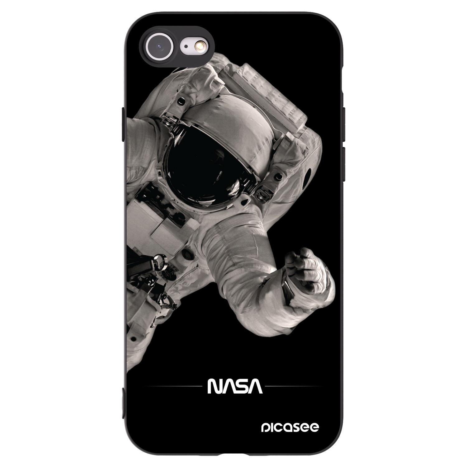Picasee husă neagră din silicon pentru Apple iPhone 8 - Astronaut Big