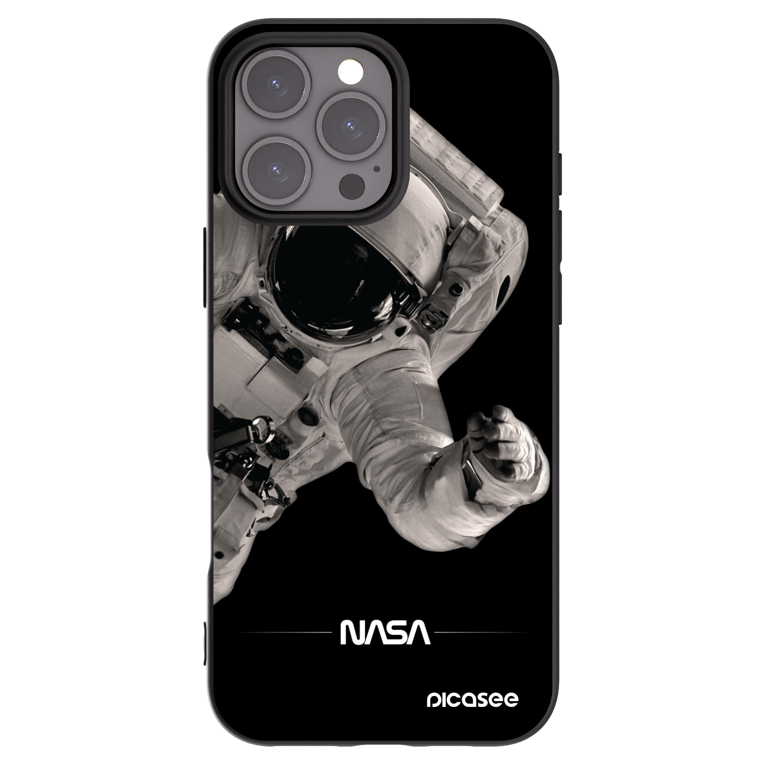 Picasee husă neagră din silicon pentru Apple iPhone 16 Pro Max - Astronaut Big