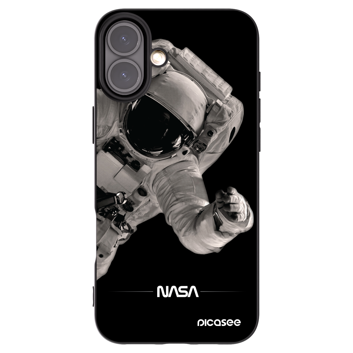 Picasee husă neagră din silicon pentru Apple iPhone 16 Plus - Astronaut Big
