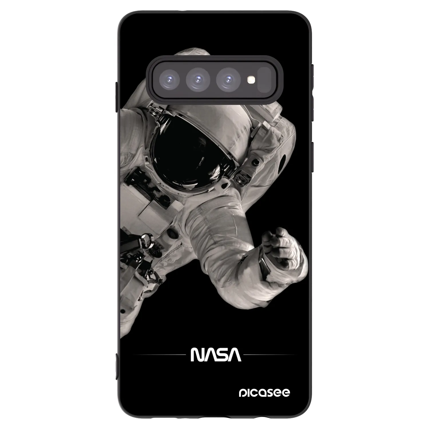 Picasee husă neagră din silicon pentru Samsung Galaxy S10 G973 - Astronaut Big