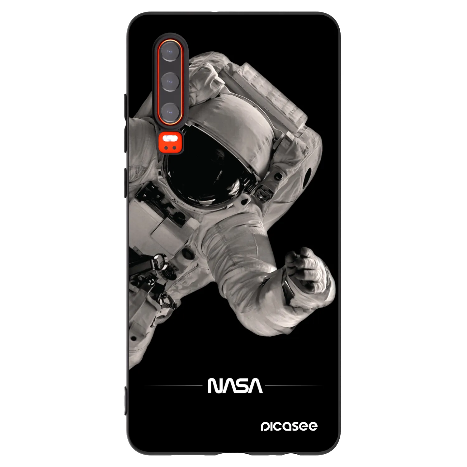 Picasee husă neagră din silicon pentru Huawei P30 - Astronaut Big