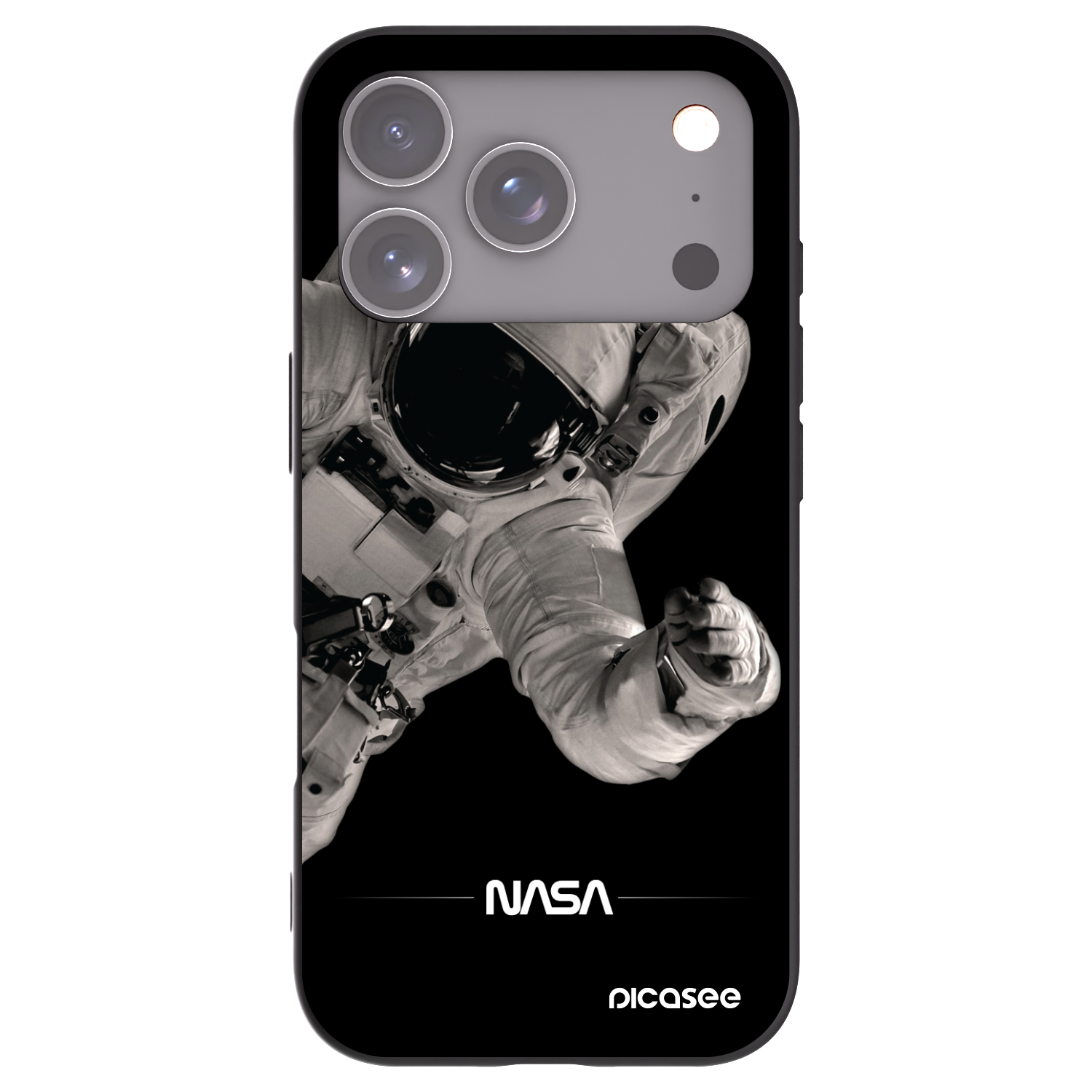Picasee husă neagră din silicon pentru Apple iPhone 17 Pro - Astronaut Big