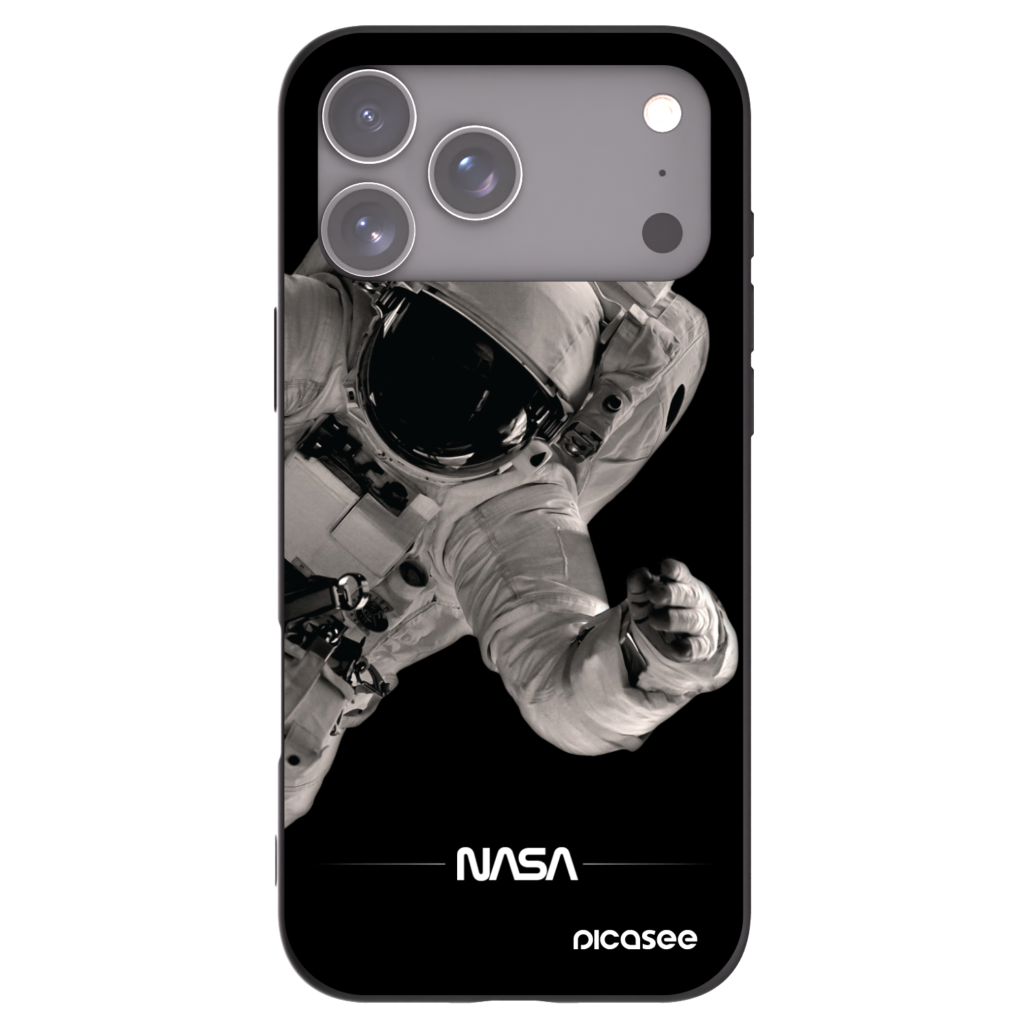 Picasee husă neagră din silicon pentru Apple iPhone 17 Pro Max - Astronaut Big